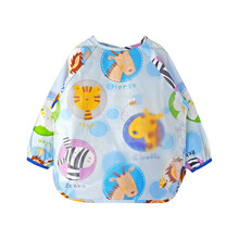 宝宝吃饭罩衣 婴儿围兜 儿童饭兜防水围嘴画画反穿衣吃饭衣 AD23  2条装 (男宝2条装)80码