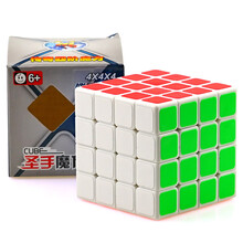 圣手传奇四阶魔方玩具顺滑调试比赛专用4阶魔方 送教程 圣手传奇四阶白色光面