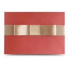 轻奢欧式高档商务信封 素雅简洁无字年终奖大闸蟹请柬邀请函新年颁奖信封套创意教师节妇女节礼券贺卡信封 红底+香槟结