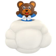 宝宝洗澡玩具转转乐儿童花洒喷水戏水玩具婴儿叠叠乐小孩钓鱼玩具叠叠杯背包水枪螃蟹泡泡机 小熊云朵戏水