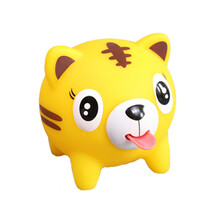 吐舌头减压玩具 宝宝洗澡玩具戏水搪胶玩具 儿童卡通橡皮游水动物捏捏叫 黄虎