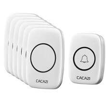CACAZI卡佳斯 A10一拖六 无线门铃家用 智能家用 老人呼叫器 无线远距离遥控门铃防水 白色