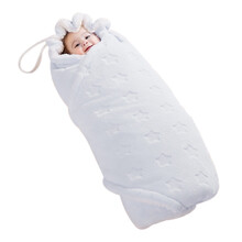 艾茵美（oinme） 婴儿抱被新生儿包被春秋冬季加厚保暖抱毯襁褓包巾 浅蓝色