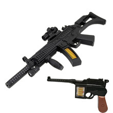 儿童玩具枪声光电动冲锋枪3-6-10岁男孩宝宝男生震动枪战机枪 804+9031 配电