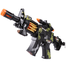 声光电动儿童玩具枪投影发光音乐宝宝玩具男孩女孩带音乐2-6岁 迷彩枪电池板（送拼图+背带）