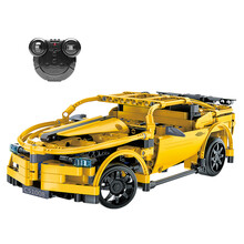 【官方旗舰店】DOUBLE E 双鹰 拼装积木遥控车 积木拼装玩具拼插汽车模型 益智儿童玩具车 C51008黄蜂跑车
