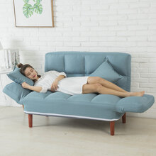卧室小沙发懒人沙发双人可折叠沙发床创意懒人椅休闲沙发椅 豪华版湖蓝