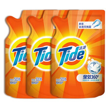 汰渍洗衣液袋装家庭组合套装3斤（即500gx3袋）全效360洁雅百合香型 去油渍污渍