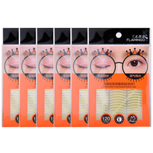 火烈鸟 舒适定型双眼皮贴透气肉色纤维条隐形透明防水持久大眼宽细自然贴 自然型双眼皮贴6包1440贴