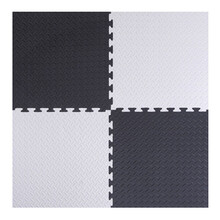 明德爬行垫泡沫垫无异味拼接地垫60*60*1.2cm宝宝学防滑垫婴儿童爬爬垫幼儿园舞蹈健身垫 送边 黑+白(1片价) 60*60*1.2cm