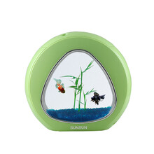 森森鱼缸水族箱小型桌面创意茶几金鱼缸办公室生态亚克力鱼缸造景 苹果绿 YA-01 小鱼缸送水草