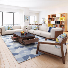 凯庭 北欧沙发 布艺沙发组合小户型客厅家具日式沙发双人可拆洗棉麻沙发 直位+贵妃位（3.65米）贵妃方向请联系客服备注