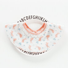 邦帛莉（BONBORLEA） 宝宝口水巾围嘴 全面口水兜360°圆形旋转儿童围嘴WM01 粉兔 0-3岁