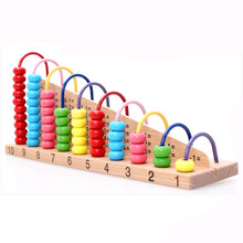 木丸子积木榉木彩虹学习计算架 儿童算盘珠 串珠绕珠早教益智玩具 榉木计算架