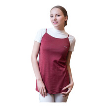 宝巢孕妇防辐射服内穿吊带肚兜孕妇装防辐射服银纤维针织正品秋冬四季通用贴身水洗大码BQM6812 红色-固定肩带 L