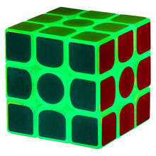 夜光蓝三阶魔方2345阶组合套装礼盒全套发光炫酷 初学者手感顺滑可调益智玩具 紫光手电 夜光绿3阶魔方