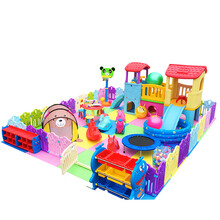 4S店儿童区游乐园幼儿园设备 儿童乐园室内家用小型滑滑梯秋千宝宝围栏家庭游乐场淘气堡 20平方韩版组合