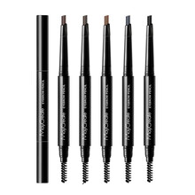 健美创研 【第2支1元】巧遇眉笔防水防汗不易晕染带眉刷一字眉棕色女男彩妆 双头眉笔 经典款02#灰色