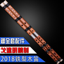依之木 戈建明铁梨木笛子 红木笛子 初学演奏笛子 配件齐全 笛子乐器 乐器 G调