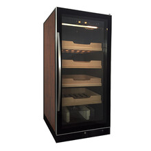富贵红FGH-8恒温恒湿雪茄柜  保湿柜恒温柜烟柜茶叶柜冷藏柜展示柜家用商用立式带锁木架1.25米高 花梨棕
