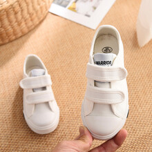 回力童鞋儿童帆布鞋2018春季男童休闲鞋幼儿园小白鞋女童韩版板鞋 3325白色 23码/165内长16.0cm