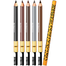 火烈鸟眉笔防水防汗 不易掉色 双头眉笔带眉刷 眉笔铅笔式可削 眉毛笔防水黑色 2#深咖啡