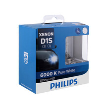 飞利浦(PHILIPS) HID氙气灯灯头 疝气灯灯泡 汽车大灯远光近光灯泡 D1S 6000K 35W 两只
