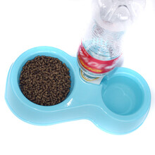 憨憨宠 狗碗 狗食盆猫碗 宠物用品狗饭盆猫饭盆双碗单碗泰迪塑料食盆自动喂水喂食器 双碗食盆自动饮水器款