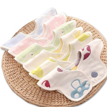 贝特熊 婴儿围嘴新生儿口水巾儿童宝宝围兜6层纱布 男宝宝5条装