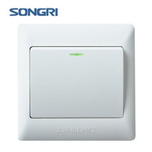 松日开关插座新2000系列单开一位双控荧光开关单联双控墙面开关620002