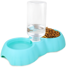 憨憨宠 狗碗猫碗 塑料狗狗盆猫盆 宠物食盆狗水碗食具水具用品喂水喂食器狗狗用品 双碗食盆自动饮水器款