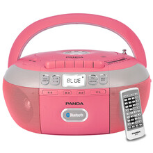 熊猫CD880便携cd机播放机dvd复读蓝牙随身听学习录音机磁带收音机一体机收录机多功能播放器音响 红色+8GU盘学习卡（含英语资源）