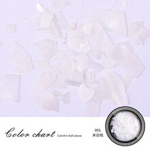 R·S NAIL 美甲饰品贝壳片贴片亮片贝壳碎片幻彩不规则鲍鱼片贝壳碎贝壳粉美甲装饰品 001 米白色