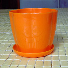 泽日生 绿萝塑料花盆 圆形特大号 小号多肉花盆加厚仿陶瓷彩色 绿植盆栽阳台含托盘 花瓣盆橙色 特大号口径20cm