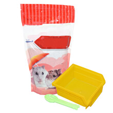 仓鼠厕所 金丝熊刺猬用品屎尿盆卫生间尿砂套装 小号黄色+沙铲+1kg尿砂