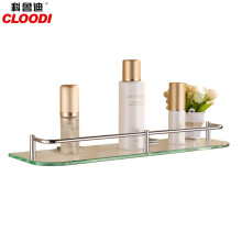科鲁迪cloodi全铜座化妆台 钢化玻璃架浴室卫生间打孔置物架 化妆品架 40cm