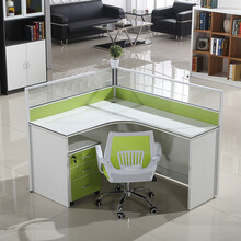 统阅天津上海办公家具员工桌职员办公桌椅组合屏风工位4/6人位 7字型1人 含柜 含椅