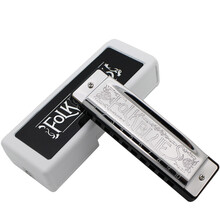 通宝（TOMBO） 日本原装进口 FOLK BLUES 高级演奏10孔布鲁斯口琴 1610 大调式-现货 B调