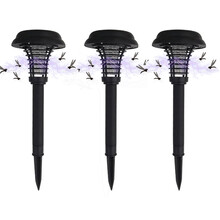 太阳能灭蚊灯户外充电LED电击灭蚊器室外杀蚊子 太阳能灭蚊灯-三个装