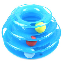 美吉氏 猫玩具宠物猫咪玩具猫抓板耐爪剑麻玩具逗猫玩具逗猫益智玩具 三层猫转盘 蓝色