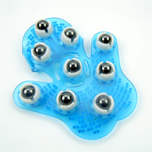 达贺 九龙珠滚珠按摩器五行经络刷 魔蝎刷 钢珠 推脂瘦腿瘦身手套  颈椎淋巴 蓝色 磁珠款