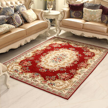 嘉博朗 欧式地毯客厅沙发卧室满铺床边毯客厅茶几垫玄关过道门口进门毯 029酒红 80cm*120cm