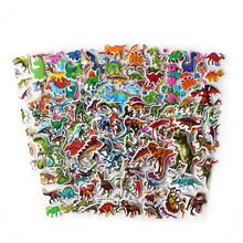 远古动物恐龙立体儿童益智粘贴画 霸王龙迅猛龙翼龙贴纸奖励卡通贴画简笔画贴纸书水转印男孩玩具贴纸 恐龙小号12张