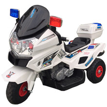 欧蓓儿超大号儿童电动摩托车儿童电动车三轮车双驱动3-6岁小孩宝宝玩具车可坐人女孩男孩警车可充电童车 顶配白色+快慢档+大电瓶+双驱充气轮