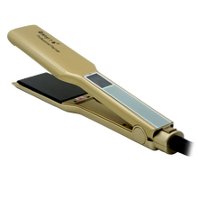 千艺QY-1068M智能触摸控温直发器负离子护发拉直夹发板烫板卷直两用家用理发店 土豪金 基础版 电镀金面板