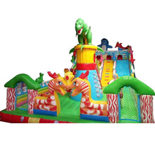 loveforever儿童充气城堡室外大型淘气堡充气堡游乐场充气蹦蹦床户外大型游乐 翠绿色 98平恐龙海底世界