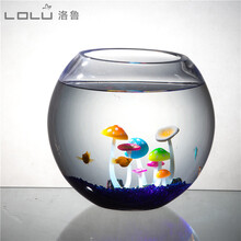 洛鲁出口德国加厚玻璃鱼缸圆形大号 创意鱼缸水族箱金鱼缸客厅乌龟缸 加大款（套餐2）