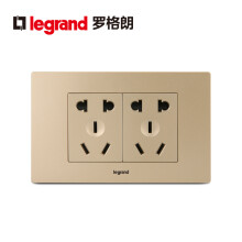 罗格朗（LEGRAND）电工电料118型插座尚超风系列暗装插排厨房插座电源 烁金色十孔插座