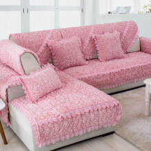 西子纱沙发垫四季通用沙发盖巾防滑沙发坐垫毛绒沙发罩可机洗2023新款 粉色 90*90CM一条