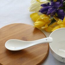 思佰得（Spaier） 思佰得 骨瓷勺子汤勺饭勺餐勺小调羹陶瓷小勺子搅拌勺咖啡棒长柄勺刀叉 中马戈